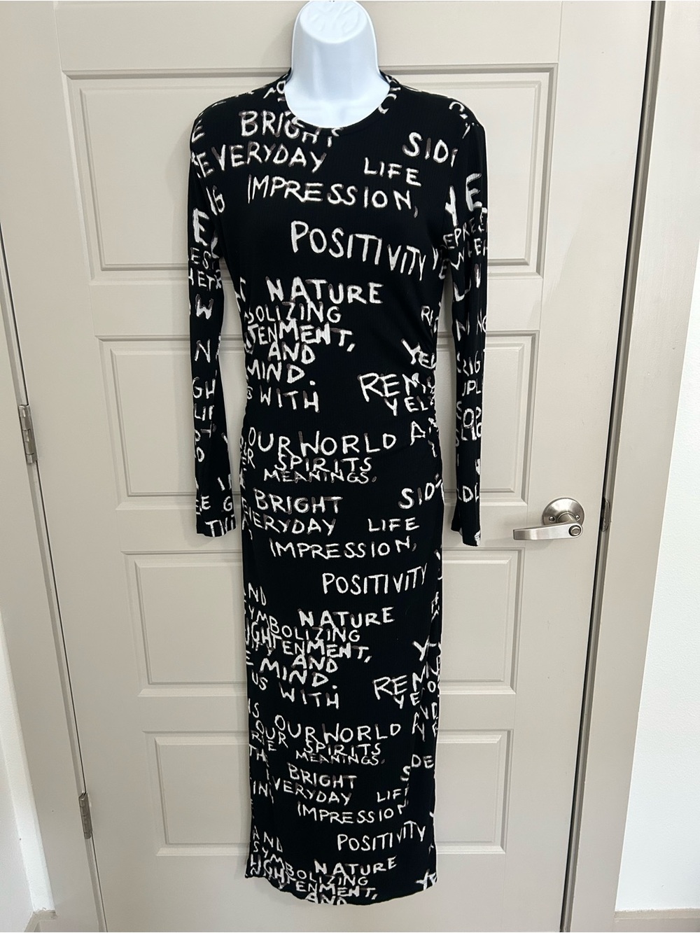 Desigual Black Maxi Dress with White Script